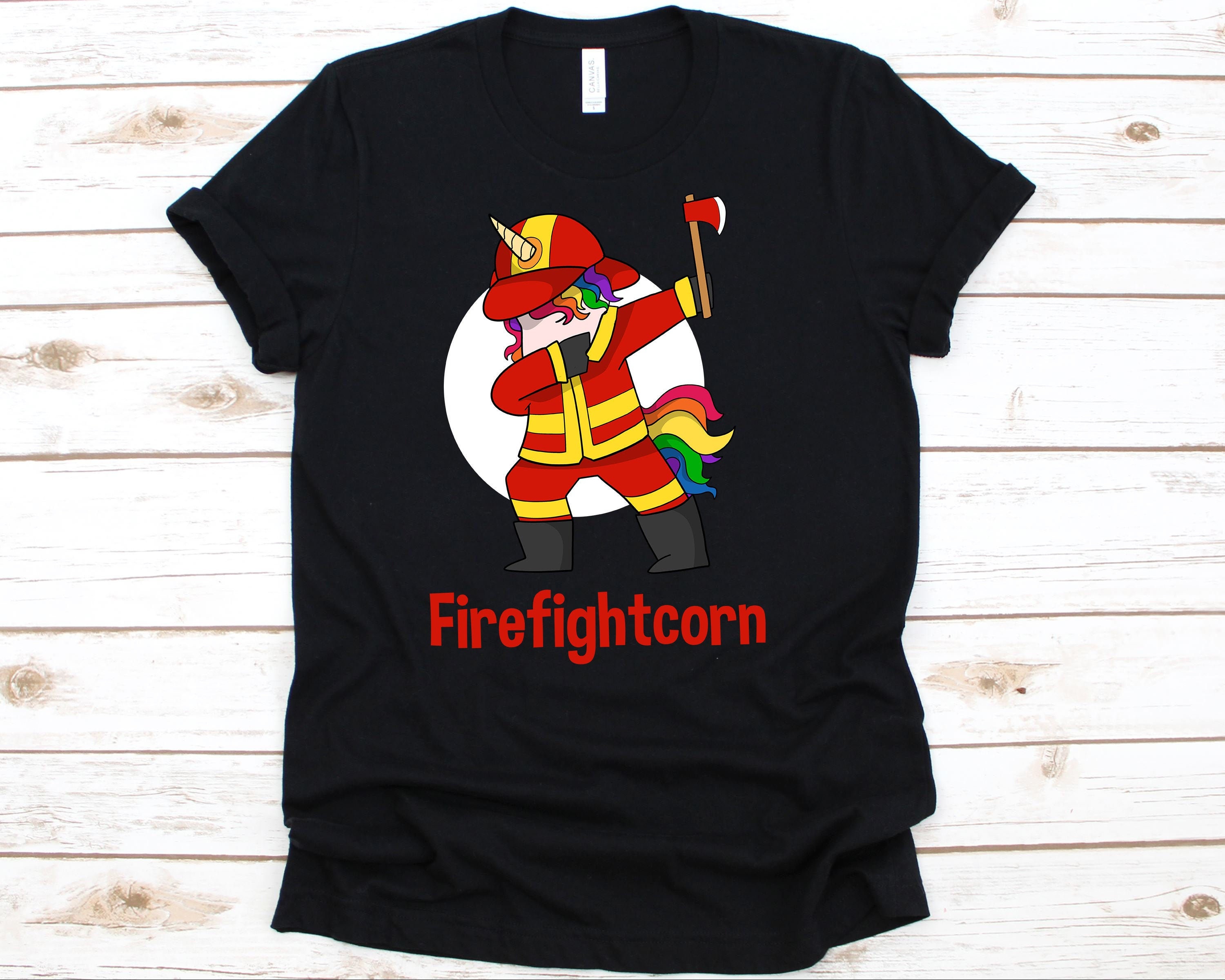 Firefighter Dabbing Unicorn T-Shirt Funny Firecorn Dab Firefighter Dabbing Unicorn T-Shirt Funny Firecorn Dab