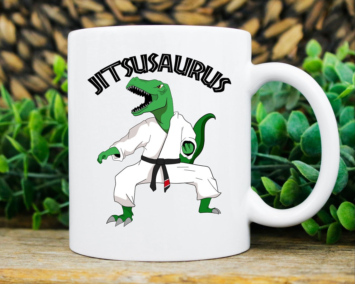 Jitsusaurus Mug Cute Dinosaur Coffee Cup for Jiujitsu Etsy