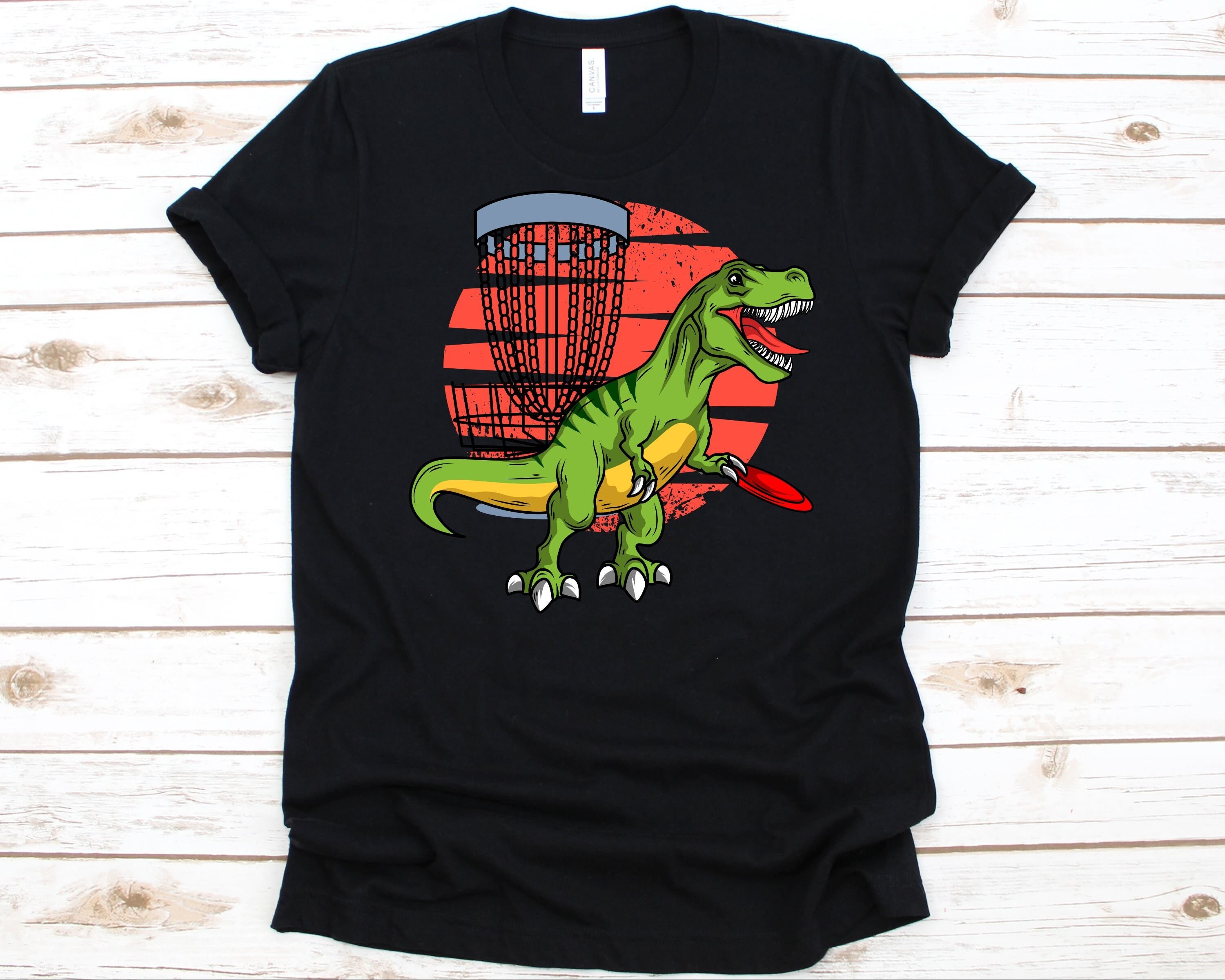 T-rex Dinosaur Disc Golf Player Shirt 