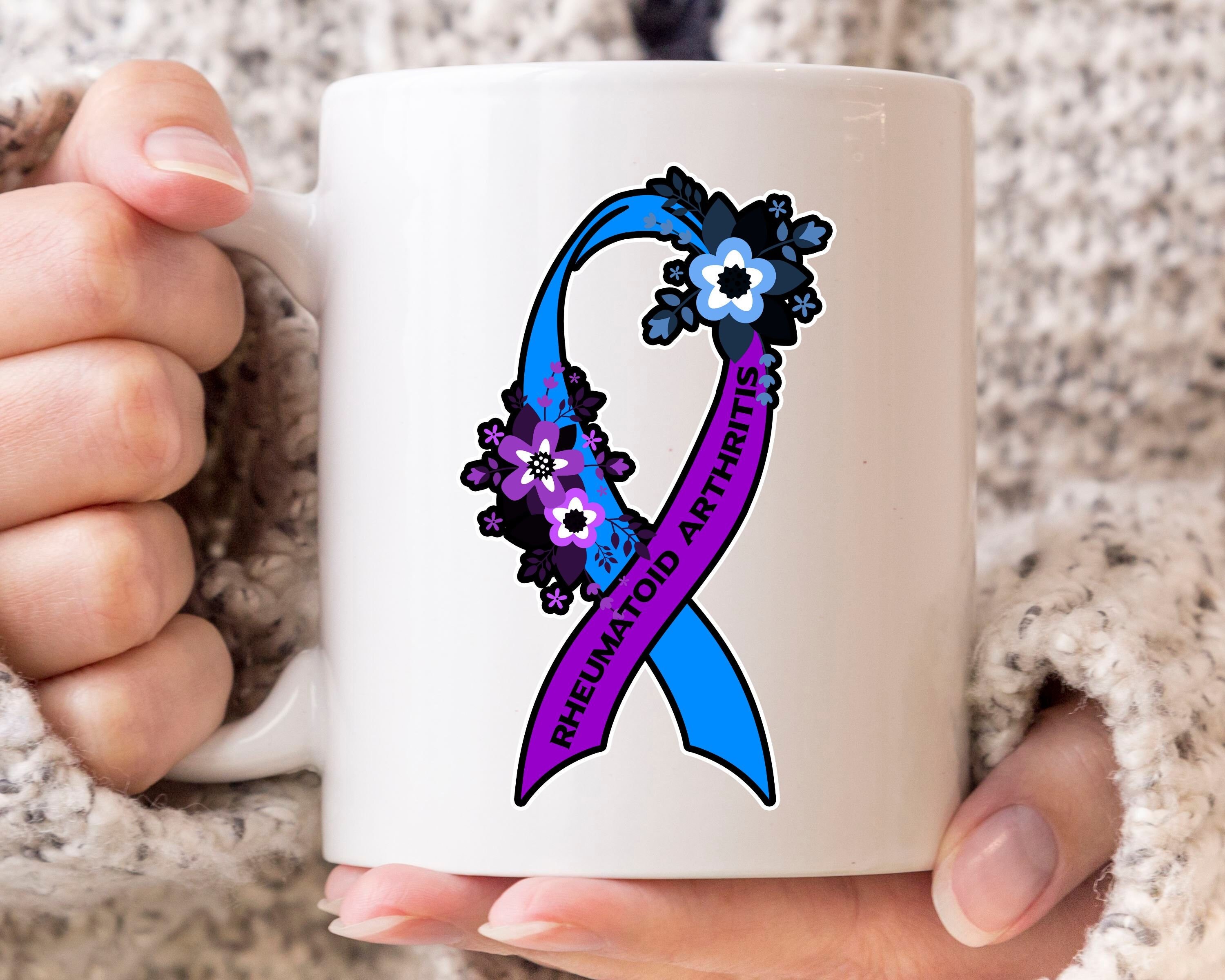 Rheumatoid Arthritis Awareness Month Ribbon Gifts Two-Tone Coffee Mug