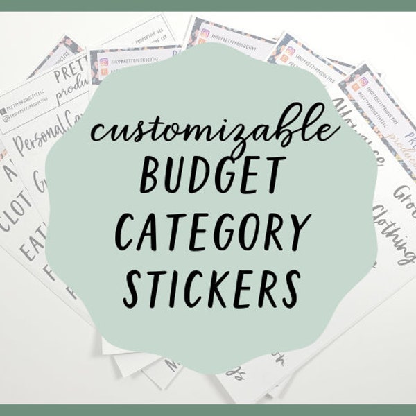 CUSTOMIZABLE Budget Category Stickers! The perfect accessory for your Cash Envelopes,