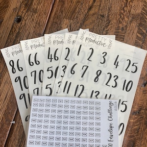 100 Envelope Challenge 1-100 stickers and free tracker!