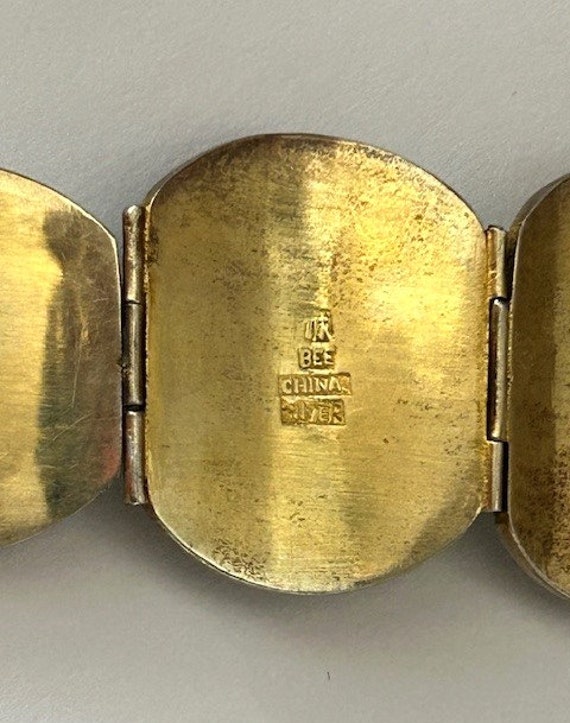 Antique Art Deco Chinese Gold Gilt Silver Repouss… - image 8
