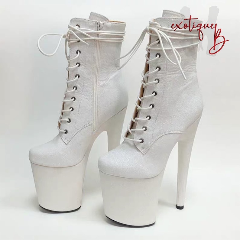 Glittery Exotic Pole Dance Shoes/Pole Dancing Boots 8 inch Etsy