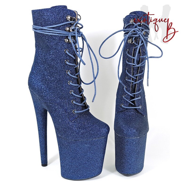Glittery Exotic Pole Dance Shoes/Pole Dancing Boots 8 inch Etsy