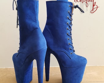 Faux Suede Exotic Pole Dancing Enkellaarzen - 8 inch