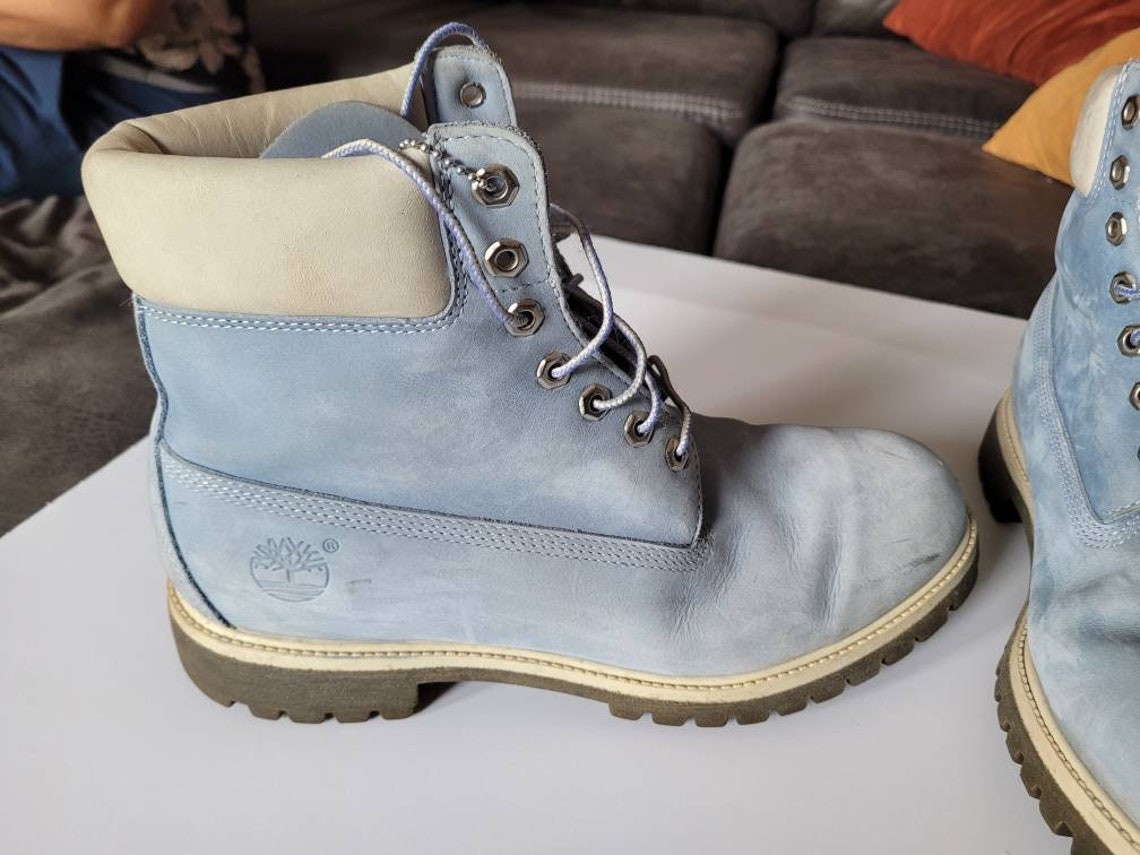 Mens Vintage Timberland Baby Blue Suede Dress Walking Boots | Etsy
