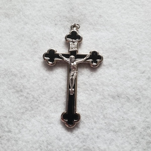 Pectoral Crucifix with Inlaid Black Enamel