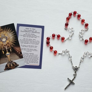 Catholic Chaplet of Adoration with Prayer Card