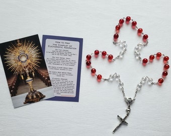 Catholic Chaplet of Adoration with Prayer Card