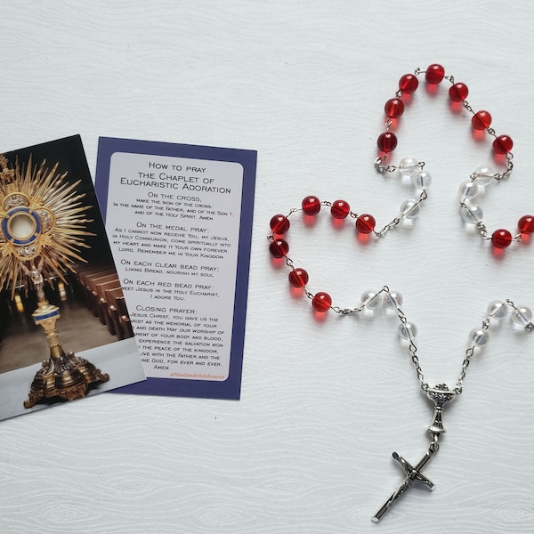 Catholic Chaplet of Adoration with Prayer Card