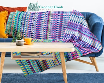 Temperature Blanket Crochet Pattern Lines and Stripes - PDF Digital Download, includes colour charts and sheets for temperature tracking