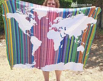 Crochet Pattern Our Earth Blanket, Temperature Blanket Pattern, tapestry crochet blanket pattern, Digital Download PDF Files