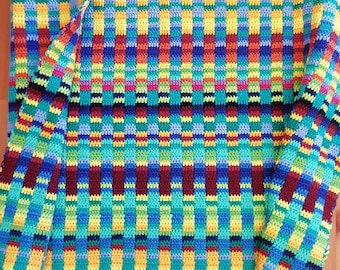 Temperature Blanket Crochet Pattern Lines and Stripes - PDF Digital Download, includes colour charts and sheets for temperature tracking