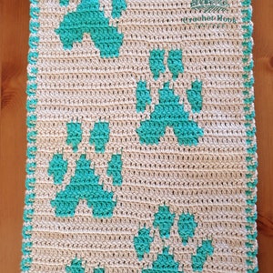 Crochet Pattern Puppy Paws Scarf, Mirror Mosaic Crochet PDF file Digital Download image 8