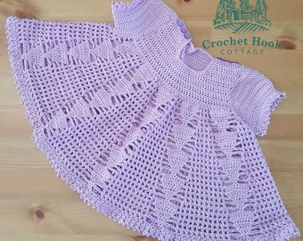 Pdf Crochet Robe Bebe Rose Orne D Un Joli Point Etsy