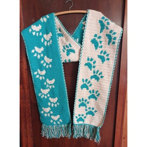 Crochet Pattern Kitten Kapers Scarf, Mirror Mosaic Crochet - PDF file Digital Download