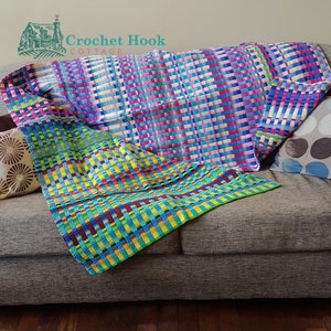 Temperature Blanket Crochet Pattern Lines and Stripes PDF Digital Download, includes colour charts and sheets for temperature tracking image 3