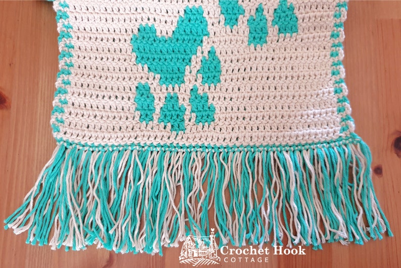 Crochet Pattern Puppy Paws Scarf, Mirror Mosaic Crochet PDF file Digital Download image 6