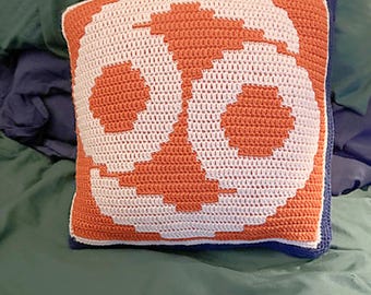 Mosaic CROCHET PATTERN Cancer Cushion Cover, Zodiac Crab, PDF Digital Download