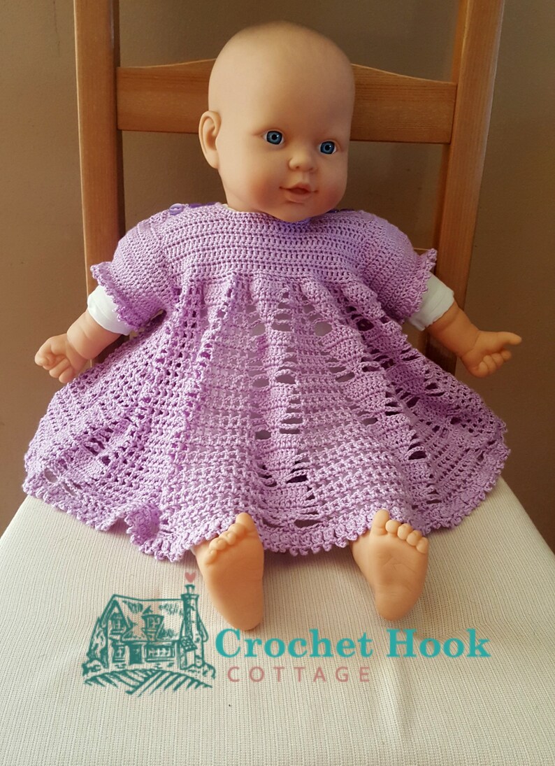 CROCHET PATTERN Baby Dress Short Sleeves and Full Skirt Etsy