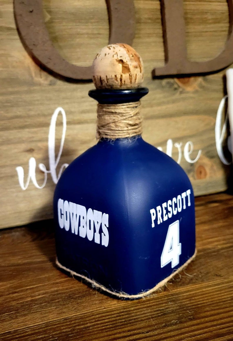 Dallas Cowboys Patron Tequila Bottle EMPTY Hand Decorated Bar Etsy