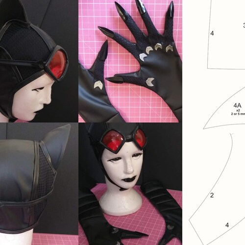 CatWoman - Gants, casquette et lunettes (patron)
