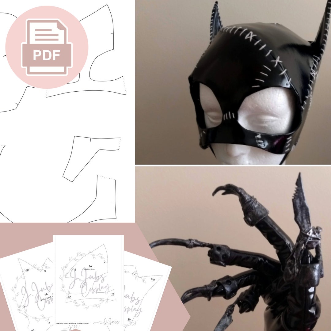 Catwoman Gloves and Mask PATTERN Etsy