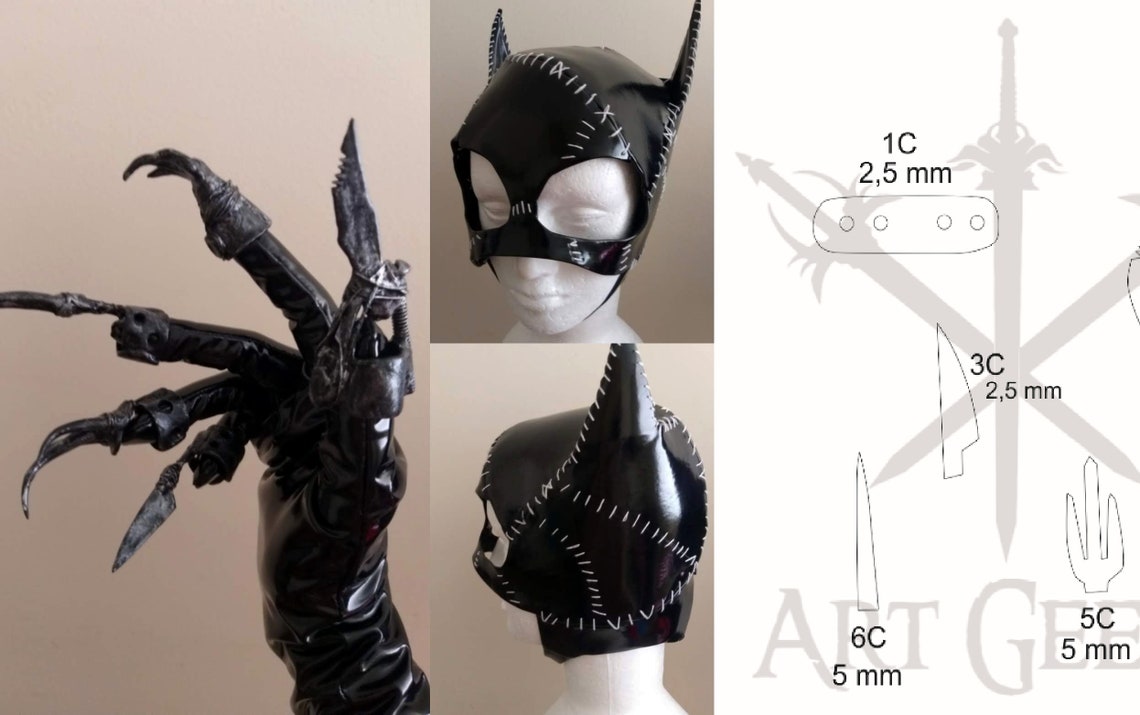 Catwoman Gloves and Mask Batman Returns PATTERN Etsy