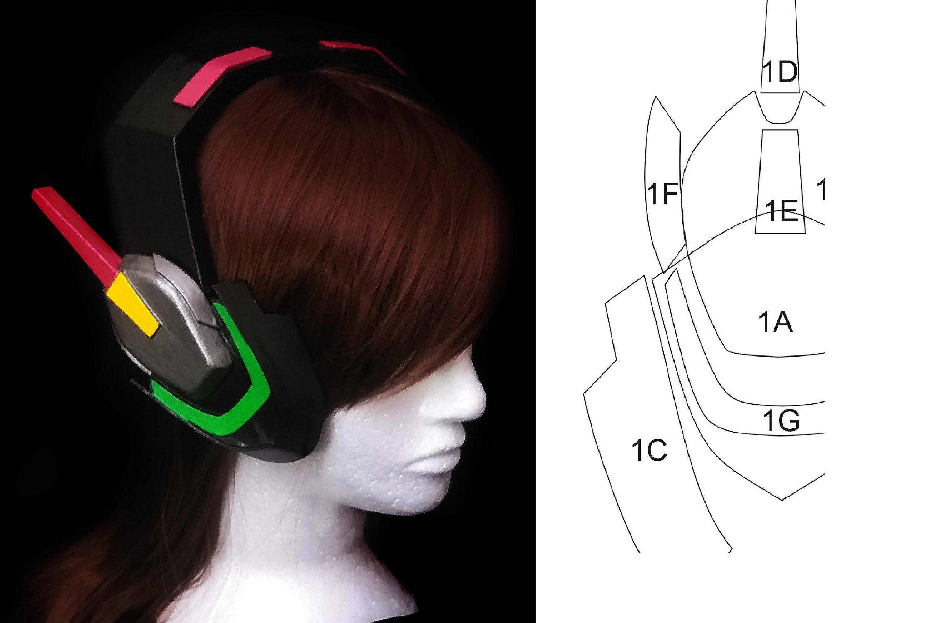 D.VA HEADSET Overwatch pattern Etsy