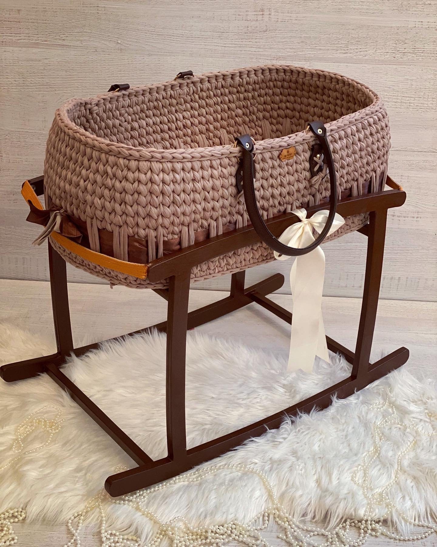 Luxury Gift SET Baby Moses Basket Nap changing Pad & Wool Etsy