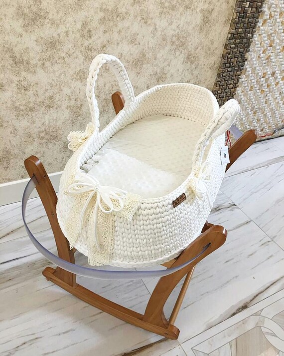 portable baby bassinet newborn cradle white moses basket infant nursery