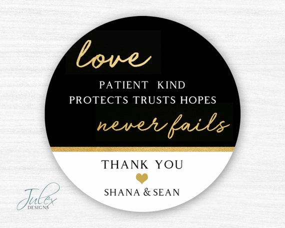 Corinthians love is patient 20 wedding favor tags