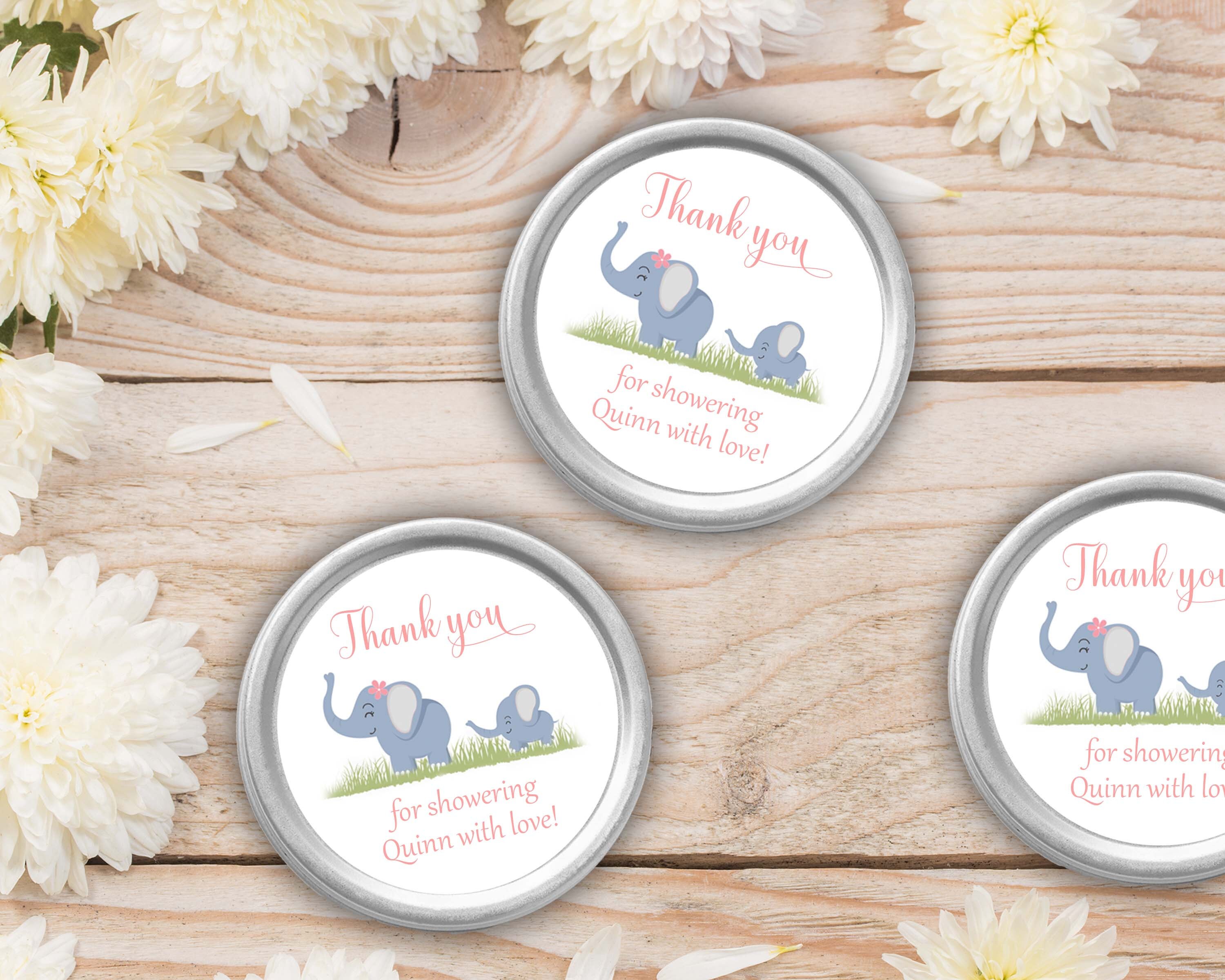 Elephant Baby Shower Labels Gender Neutral Baby Shower Etsy