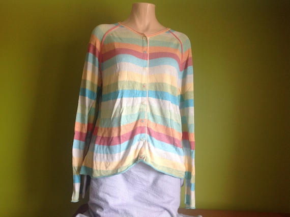 J. Jill Striped Cardigan with Button Front/J. Jil… - image 1