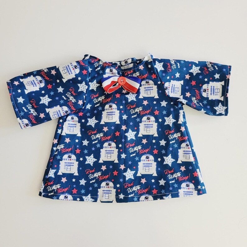 Fourth of July Outfit for 11" Baby Yoda Mattel Grogu plush Dolls- R2-D2, Bowtie. image 4