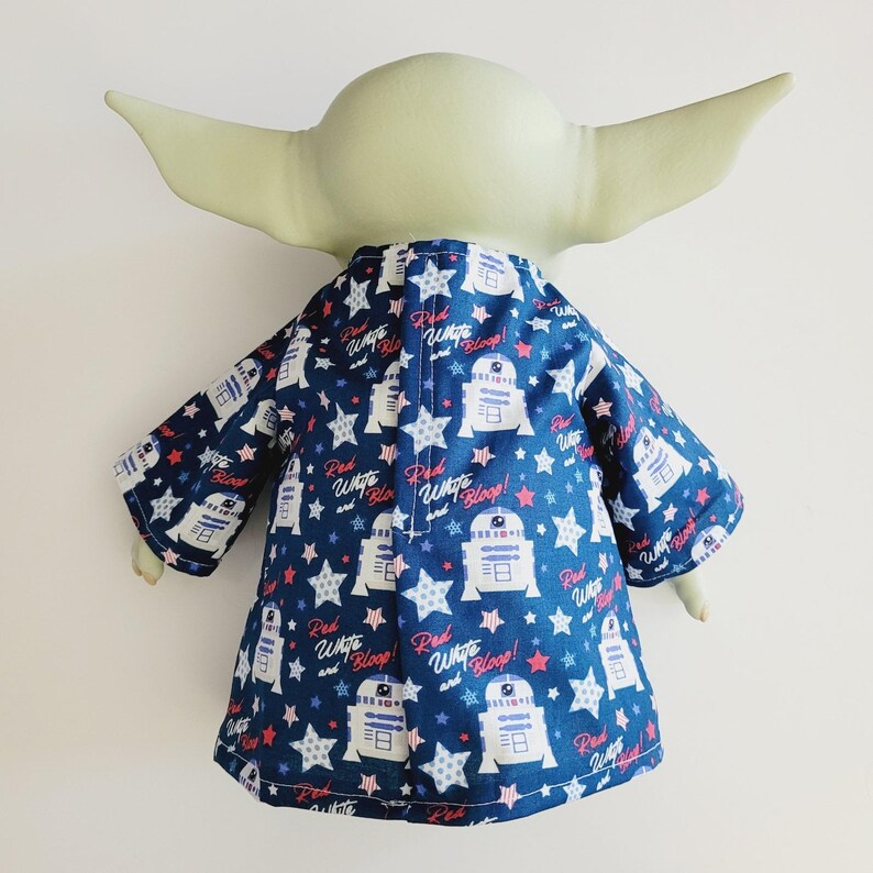 Fourth of July Outfit for 11" Baby Yoda Mattel Grogu plush Dolls- R2-D2, Bowtie. image 3