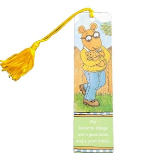 Vintage 90s Arthur Tassel Bookmark Favorite Things Good Friends Book- Marc Brown- childhood 80s 90s cartoons PBS show afterschool TV