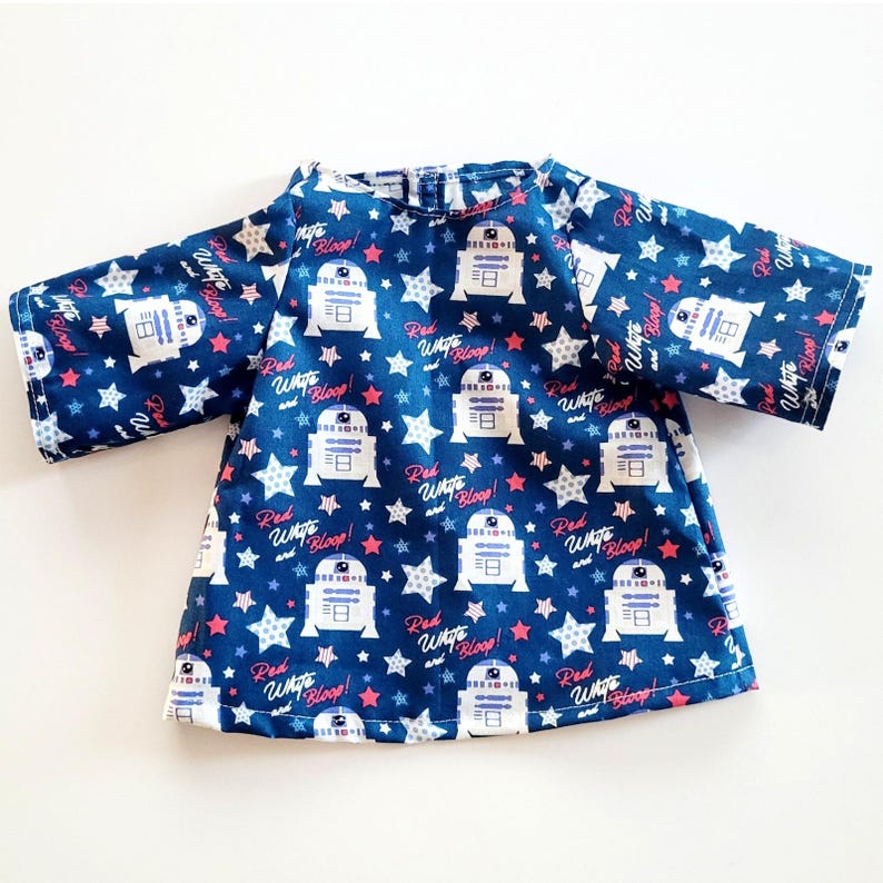 4th of July Outfit for 11" Grogu Baby Yoda Mattel Grogu plush Dolls, R2-D2 Bloop image 5