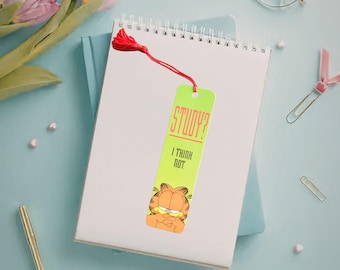 Vintage Garfield Tassel Bookmark: 80s Orange Tabby Cat Comic