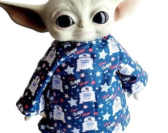Independence Day Outfit for 11" Baby Yoda- Mattel Grogu plush Dolls- R2-D2 Bloop