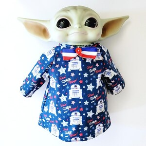 4th of July Outfit for 11" Grogu Baby Yoda Mattel Grogu plush Dolls, R2-D2 Bloop image 2