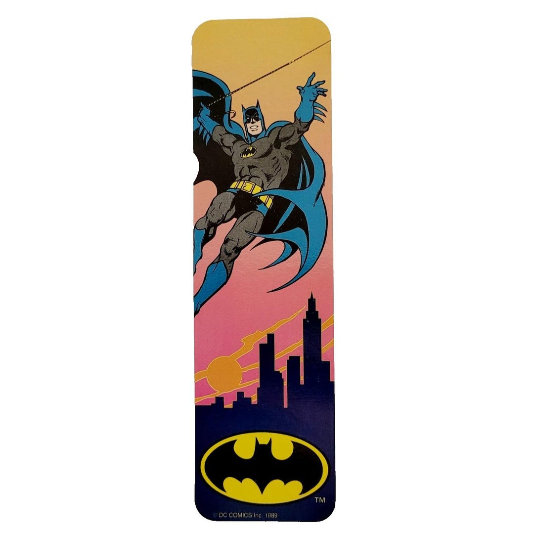 Vintage 80s Batman Bookmark DC Comics, Gotham City, 1989 One Stop ...