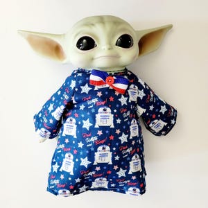 Fourth of July Outfit for 11" Baby Yoda Mattel Grogu plush Dolls- R2-D2, Bowtie. afbeelding 2