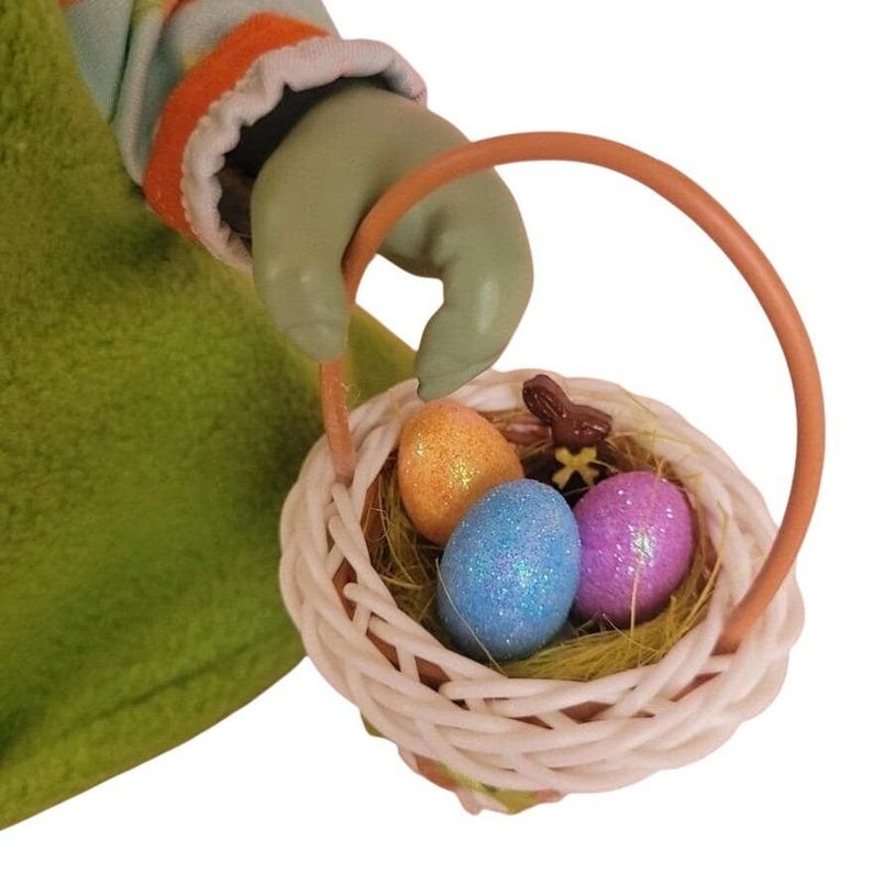 Easter Outfit for 7.5" Baby Yoda Grogu Plush Bunny Ears Basket Eggs Carrot Print Bild 11