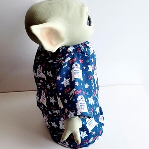 July 4th Outfit for 11" Baby Yoda Mattel Grogu plush Dolls, R2-D2 red white blue image 4