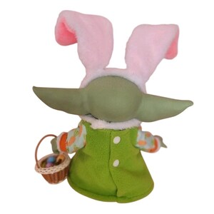 Easter Outfit for 7.5" Baby Yoda Grogu Plush Bunny Ears Basket Eggs Carrot Print Bild 8