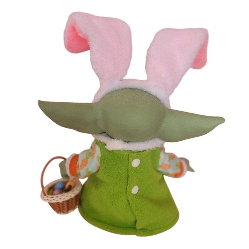 Easter Outfit for 7.5" Baby Yoda Grogu Plush Bunny Ears Basket Eggs Carrot Print Bild 8