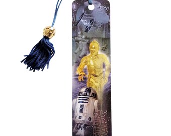 Marcapáginas vintage de C-3PO y R2-D2 de Star Wars, color 2002, hecho con cuentas de papel, Lucasfilm YBMGAL-617747