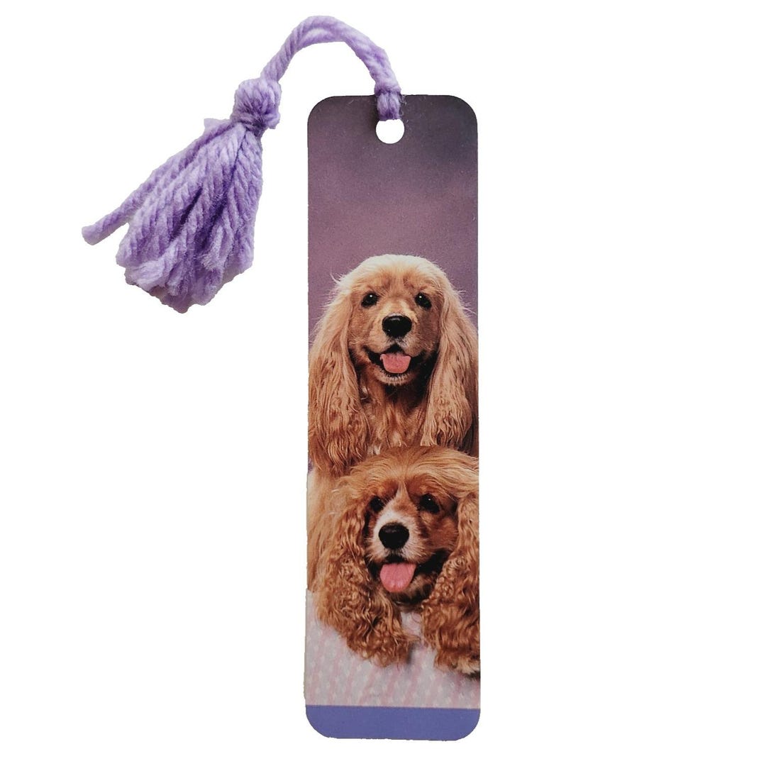 Vintage 80s Cocker Spaniel Puppy Dogs Bookmark Ron Kimball 1988 ...